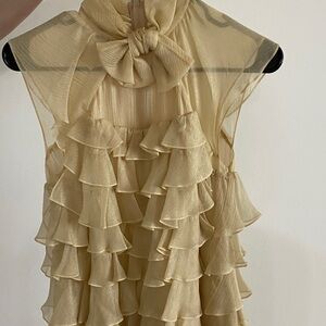 Moschino Gold Ruffled Mini Dress